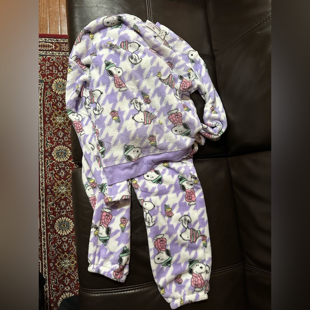 Cozy Purple Cartoon Print Women's Pajama Set